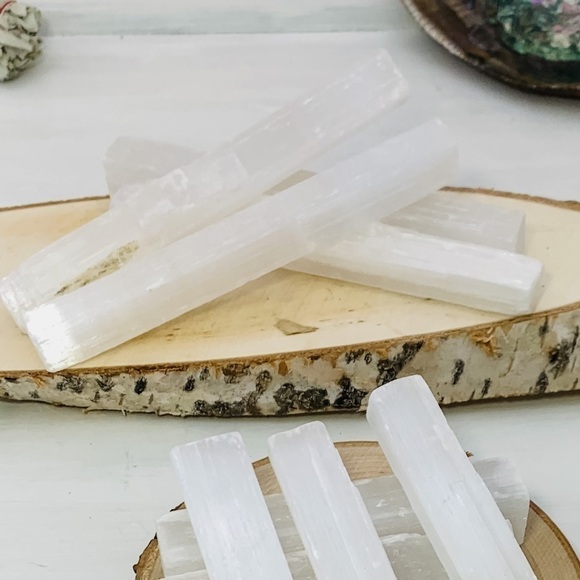 Selenite 6” x .75” Sticks - 2 Per Order - Picture 6 of 6